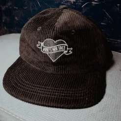 Heart Banner Logo Corduroy Hat - Black