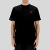 Heart Embroidered Logo Crew T-Shirt - Black
