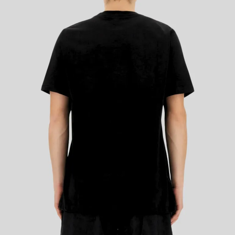 Heart Embroidered Logo Crew T-Shirt - Black