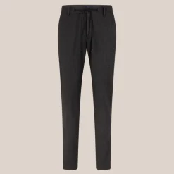 Herringbone Drawstring Waist Chinos - Grey