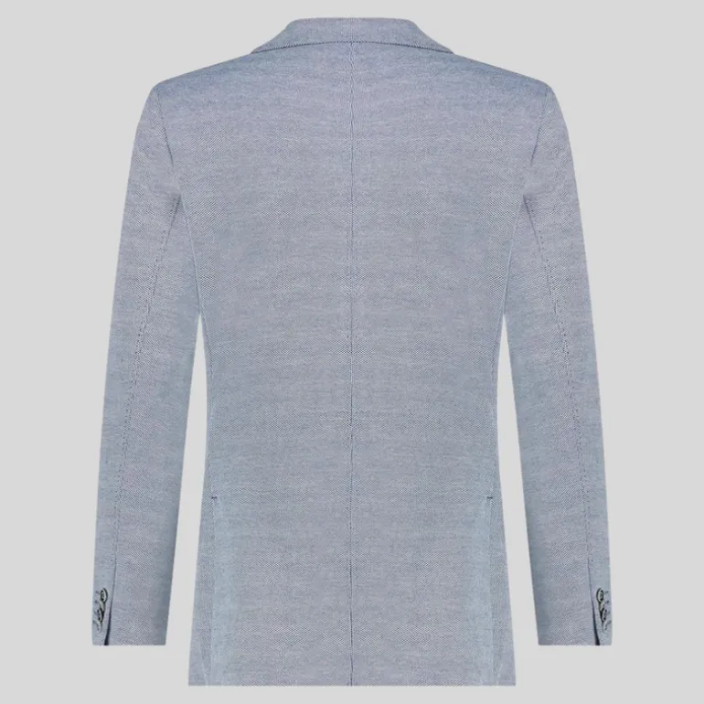 Honeycomb Patch Pocket Jersey Blazer - Navy