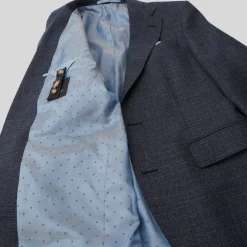 Hopsack Italian Wool Blazer - Navy