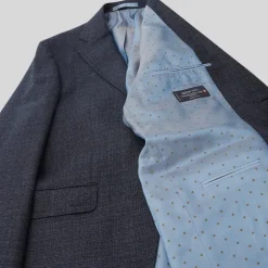 Hopsack Italian Wool Blazer - Navy