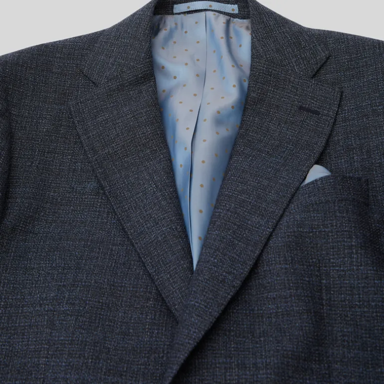 Hopsack Italian Wool Blazer - Navy
