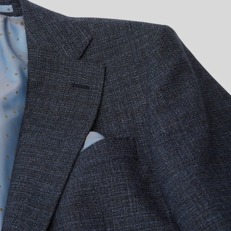 Hopsack Italian Wool Blazer - Navy