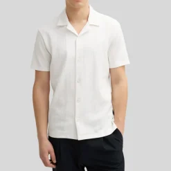 Jersey Cuban Collar Shirt - Off-White