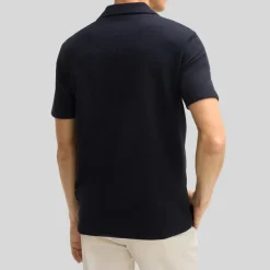 Jersey Cuban Collar Shirt - Navy