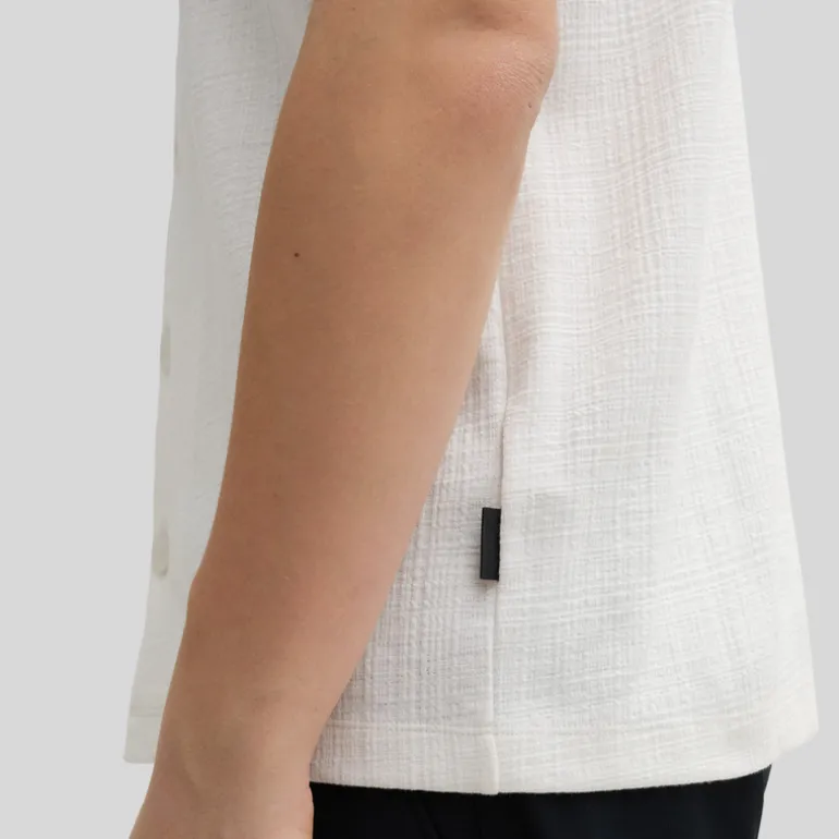 Jersey Cuban Collar Shirt - Off-White