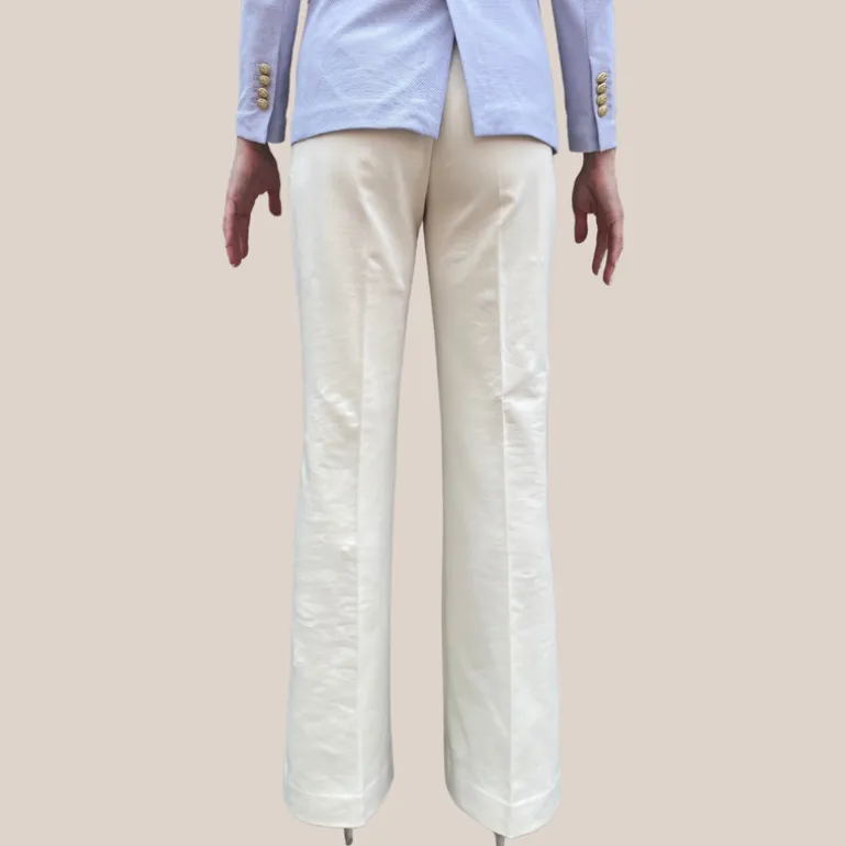 Jersey Pique Boot Cut Pant - Cream
