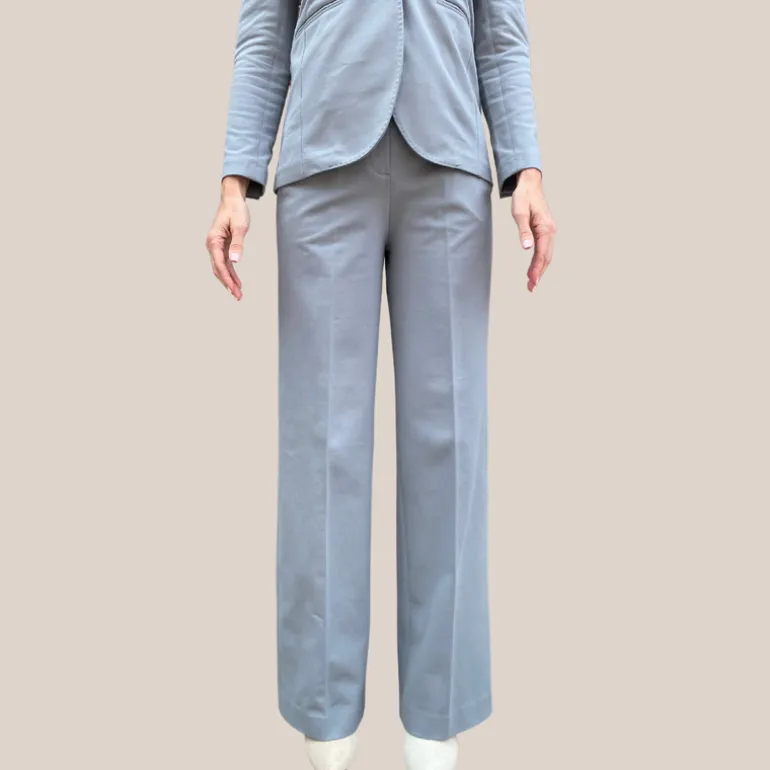 Jersey Pique High Waist Pant - Grey