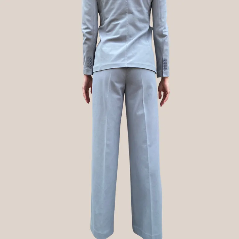Jersey Pique High Waist Pant - Grey