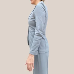 Jersey Pique Welt Pocket Blazer - Grey