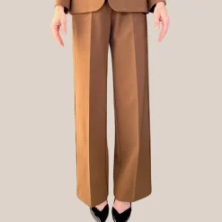 Jersey Wide Leg Pants - Brown