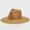 Jo Straw Frayed Fedora - Copper
