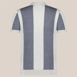 Knit Shirt Colour Block Paneling - Indigo