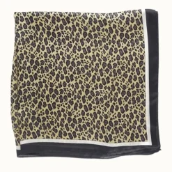 Leopard Print Silk-Like Neckerchief - Tan