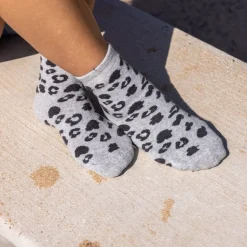Leopard Socks - Grey