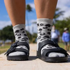 Leopard Socks - Grey