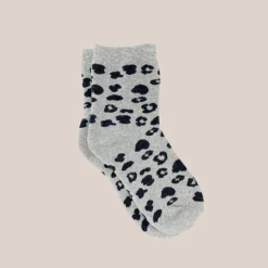Leopard Socks - Grey