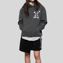 Less Pistols Hoodie Kangaroo Pocket - Charcoal
