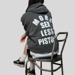 Less Pistols Hoodie Kangaroo Pocket - Charcoal