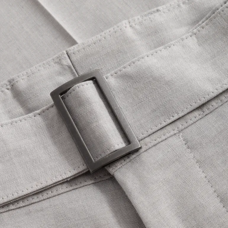 Linen Blend Wide Leg Pants - Light Grey