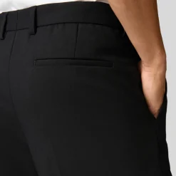 Loose Fit Wide Leg Wool Pants - Black