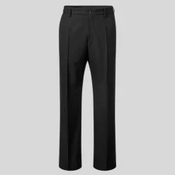 Loose Fit Wide Leg Wool Pants - Black