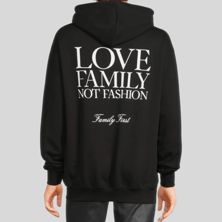Love Family Not Fashion Hoodie - Black