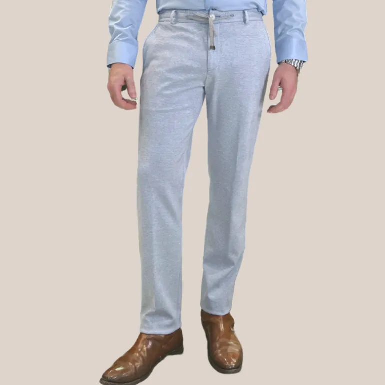 Melange Business Jogging Pants - Light Blue