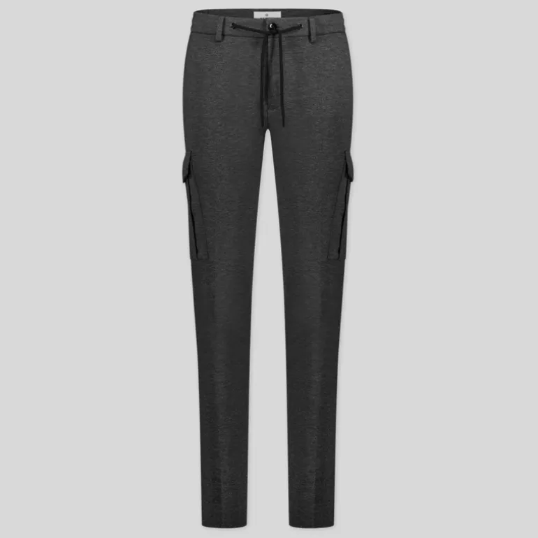 Melange Jersey Drawstring Cargo Pants - Charcoal