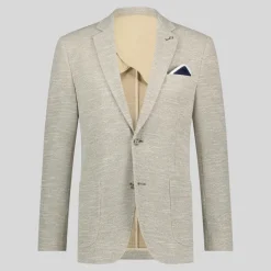 Melange Knit Patch Pocket Blazer - Sand