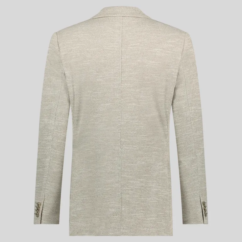 Melange Knit Patch Pocket Blazer - Sand