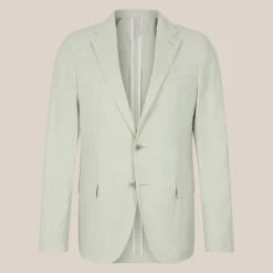 Melange Linen Blend Blazer - Light Green