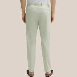 Melange Linen Blend Tapered Pants - Light Green