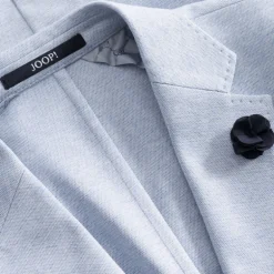 Melange Patch Pocket Stretch Blazer - Light Blue