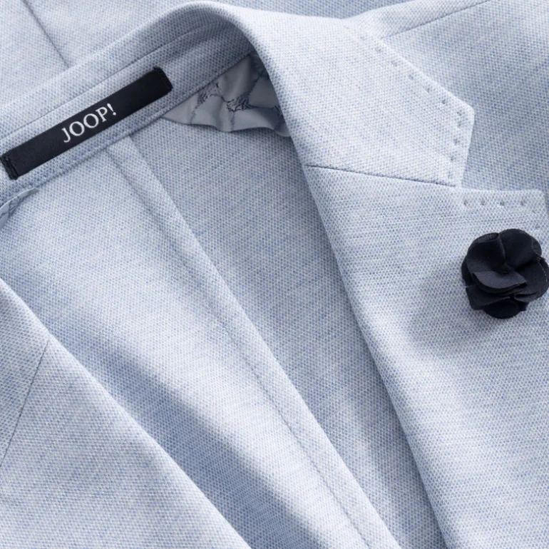 Melange Patch Pocket Stretch Blazer - Light Blue