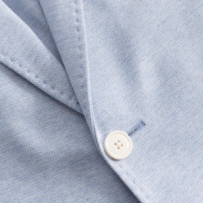 Melange Patch Pocket Stretch Blazer - Light Blue