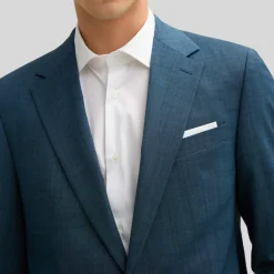 Melange Wool / Cotton Blazer - Navy