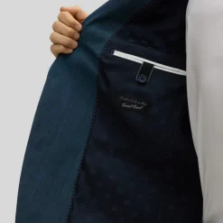 Melange Wool / Cotton Blazer - Navy