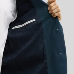 Melange Wool / Cotton Blazer - Navy