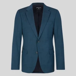 Melange Wool / Cotton Blazer - Navy