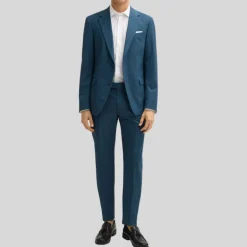 Melange Wool / Cotton Blazer - Navy