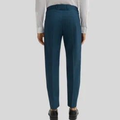 Melange Wool / Cotton Dress Pants - Navy