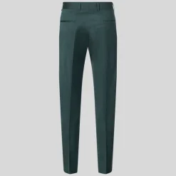 Melange Wool / Cotton Dress Pants - Dark Green