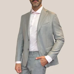Melange Wool Blazer - Grey