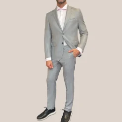 Melange Wool Dress Pant - Grey