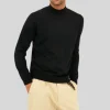 Merino Mock Neck Sweater - Black
