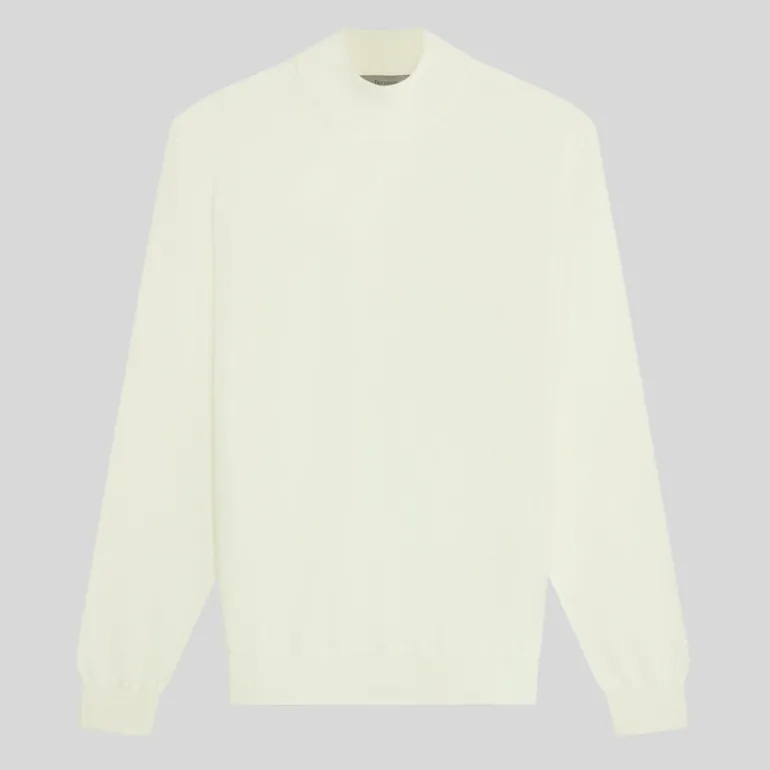 Merino Mock Neck Sweater - Ivory