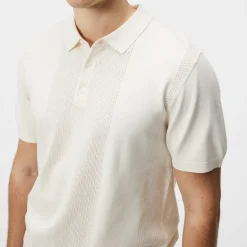 Mesh Detail Retro Knit Polo - Off-White